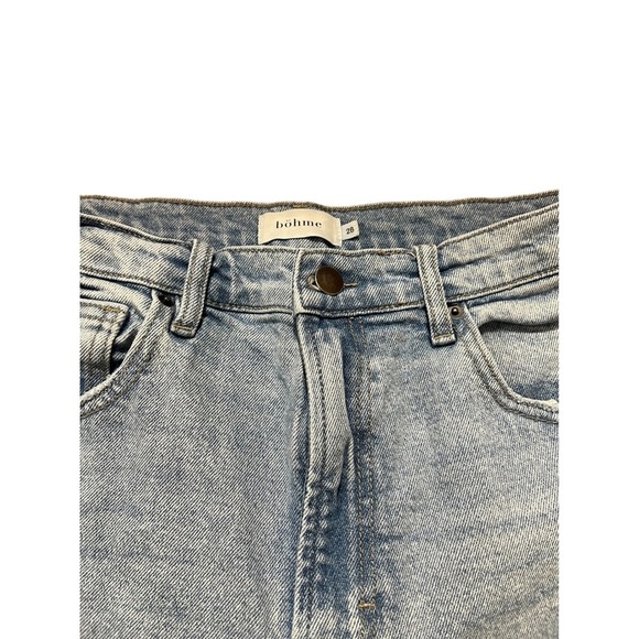 Bohme Women's Size 28 Light Wash High‎ Rise Distressed Wide Leg Jeans - Picture 3 of 6